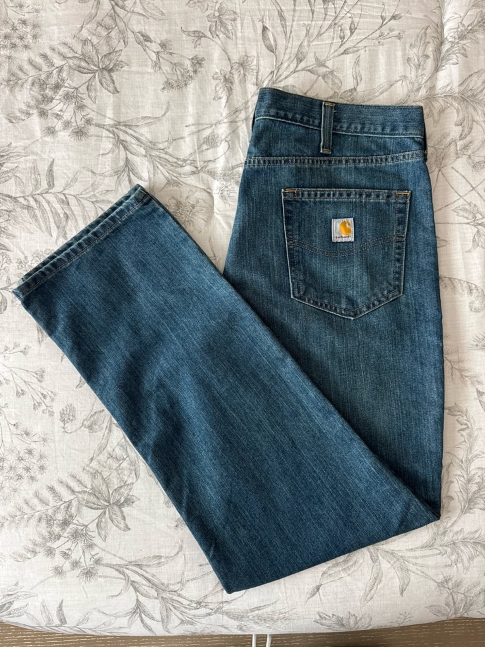Carhartt Men's Dark Blue Straight Leg Jeans